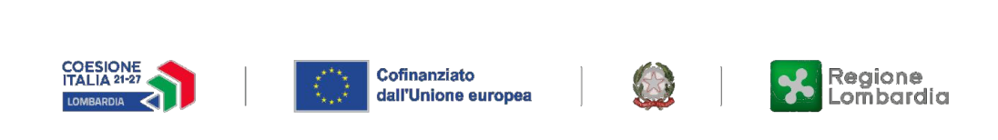 Coesione Italia 2021-2027, Cofinanziato dall'Unione Europea, Repubblica Italiana, Regione Lombardia